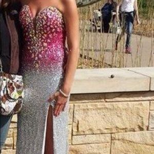 Pink & Silver Sequin La Femme gown